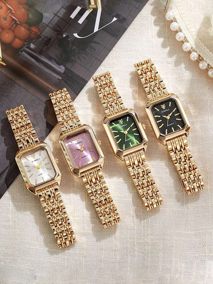 1 Pieza/Set Reloj De Cuarzo Con Esfera De Barra De Moda Y Correa De Acero Para Adolescentes, Adecuado Para Cumpleaños, Halloween, Regalos | SHEIN
