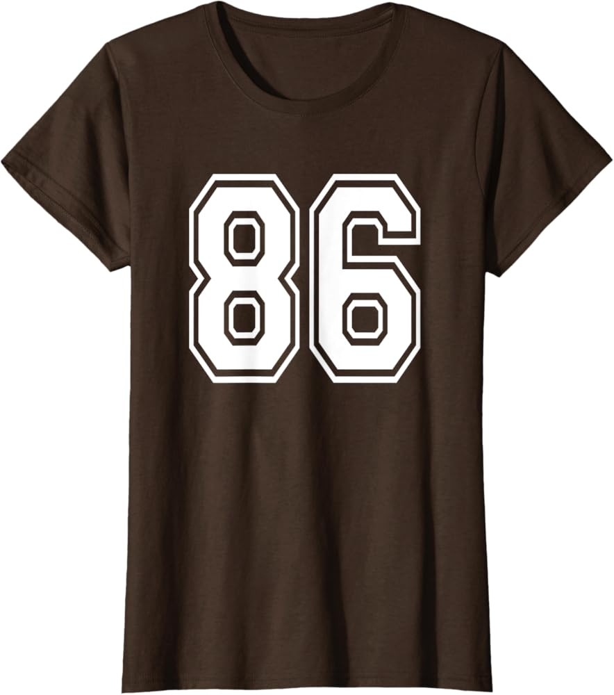Number 86 86th Birthday Gift Player Team Numbered Jersey T-Shirt | Amazon (US)