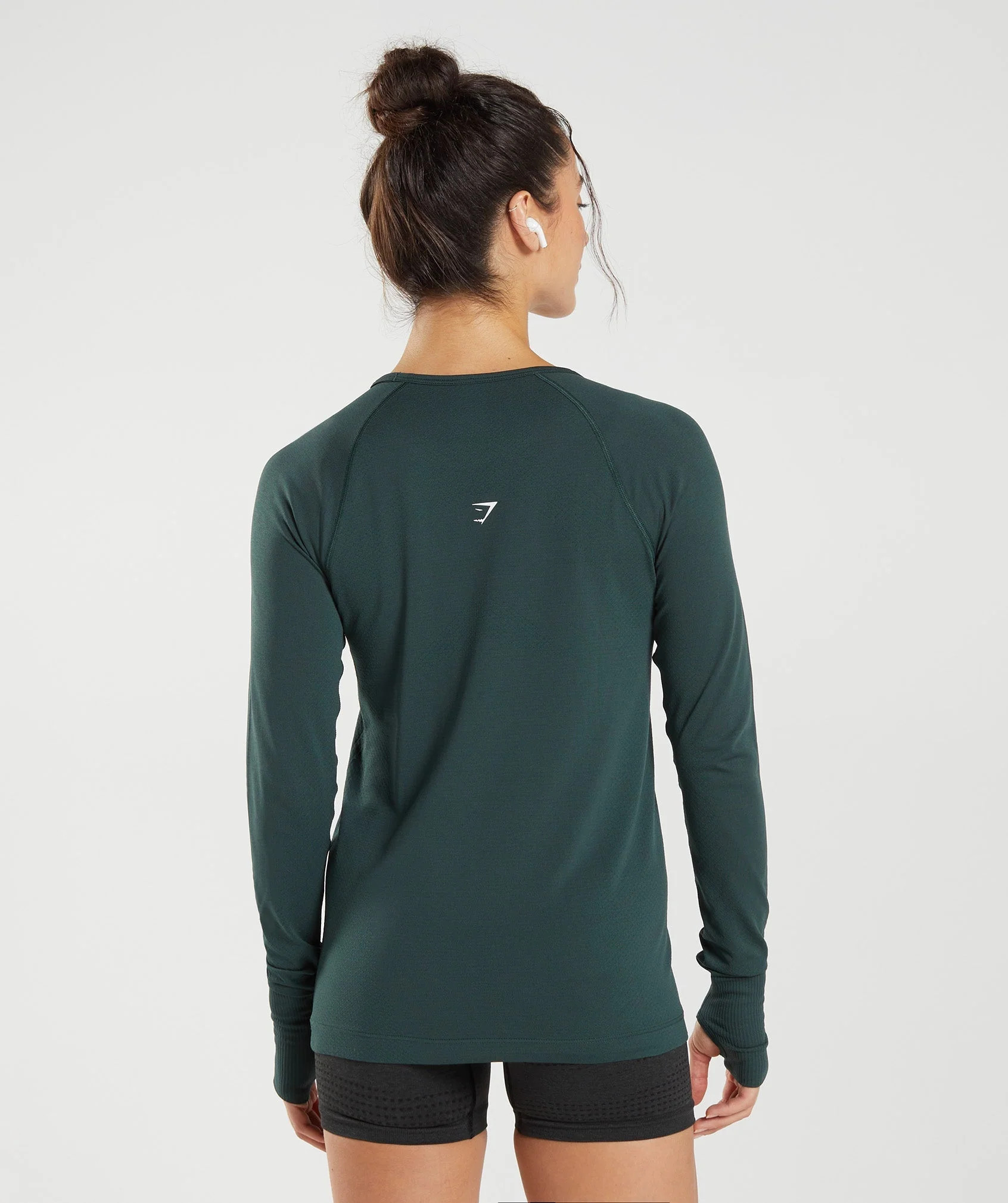 Gymshark Vital Seamless 2.0 Light Long Sleeve Top - Woodland Green Marl | Gymshark US