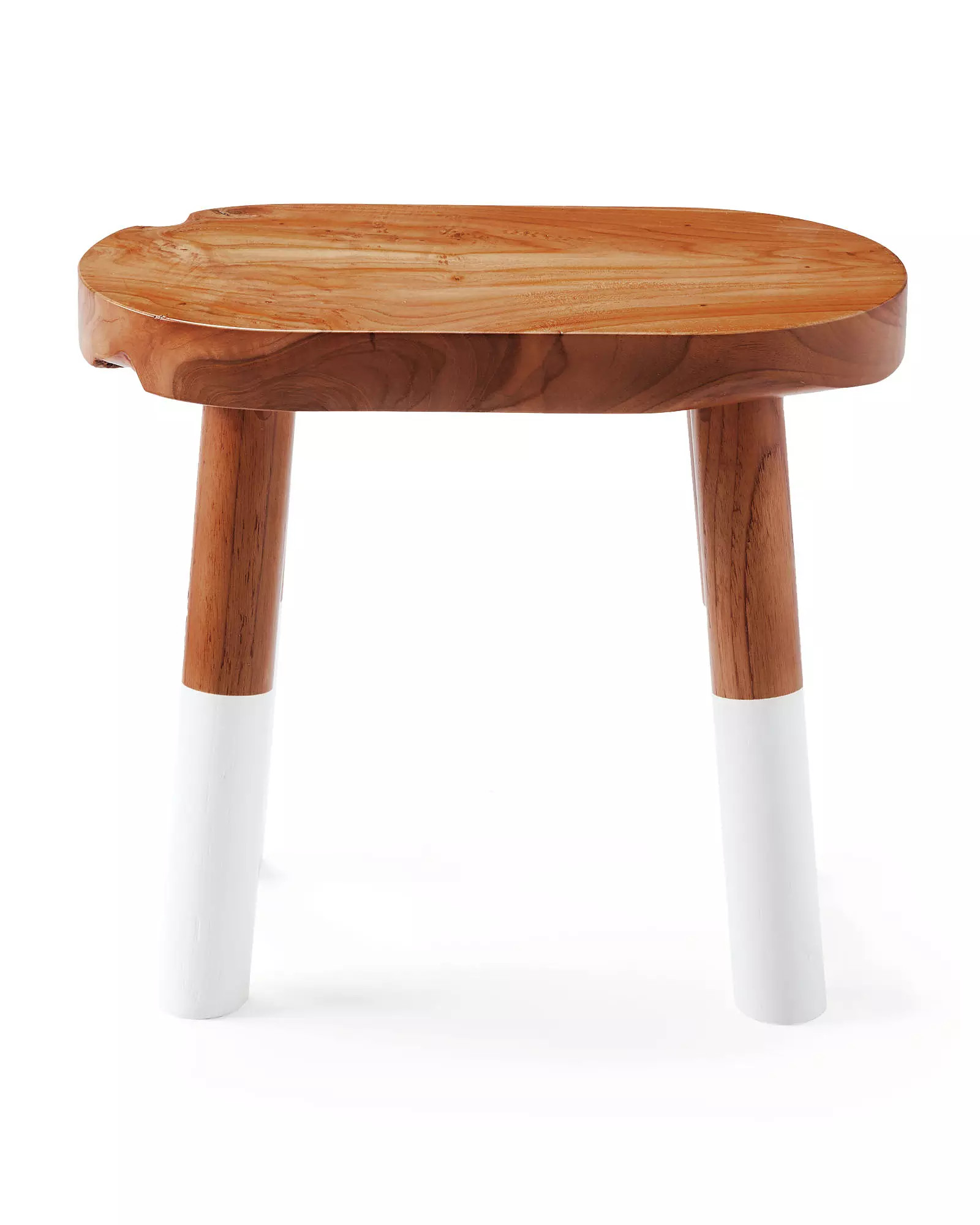 Dip-Dyed Oval Stool – White | Serena and Lily