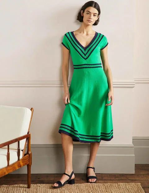 Trim Detail Knitted Midi Dress | Boden (US)