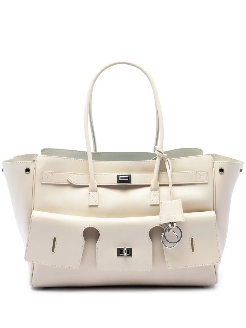 Balenciaga Pre-Owned 2011 Medium Smooth Calfskin Bel Air Carry All Tote Bag | White | FARFETCH | Farfetch Global