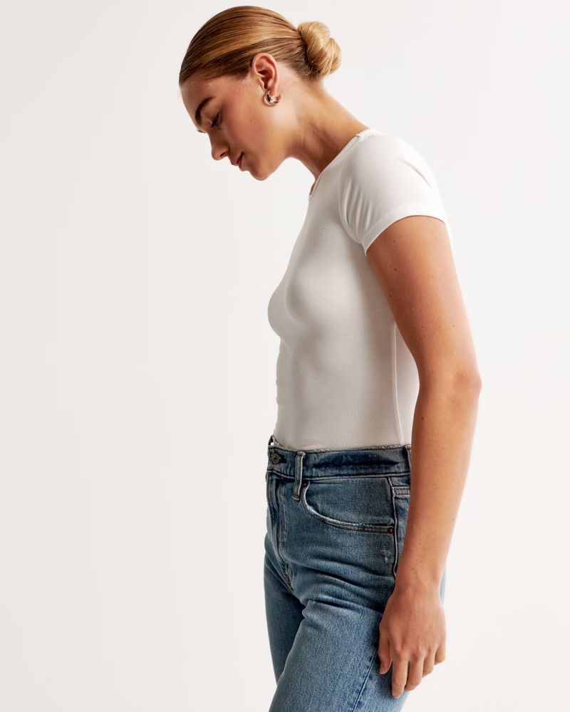 Sandwash Rib Tuckable Baby Tee | Abercrombie & Fitch (US)
