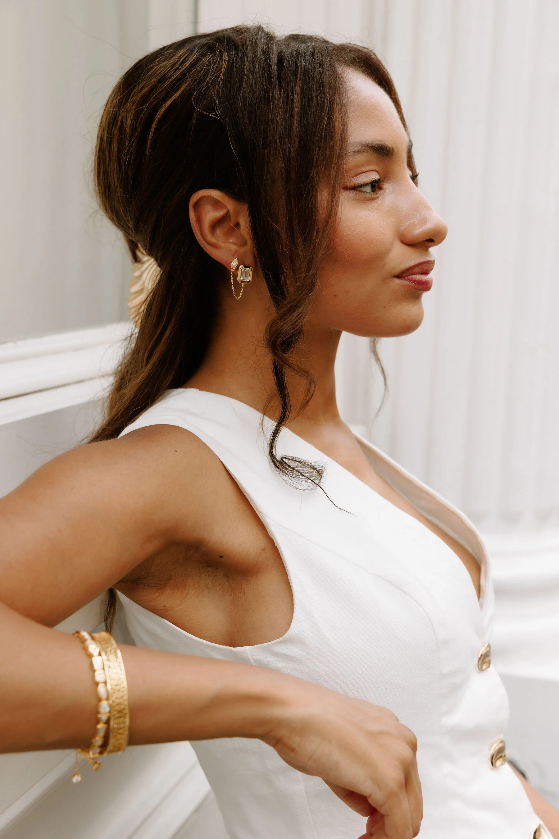 Avina Double Stud Earrings | Arleo Collection