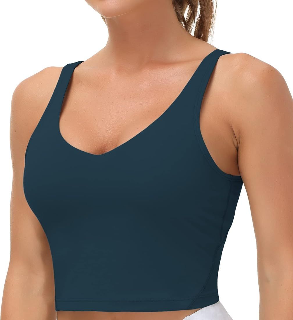 THE GYM PEOPLE Womens' Sports Bra Longline Wirefree Padded with Medium Support | Amazon (US)