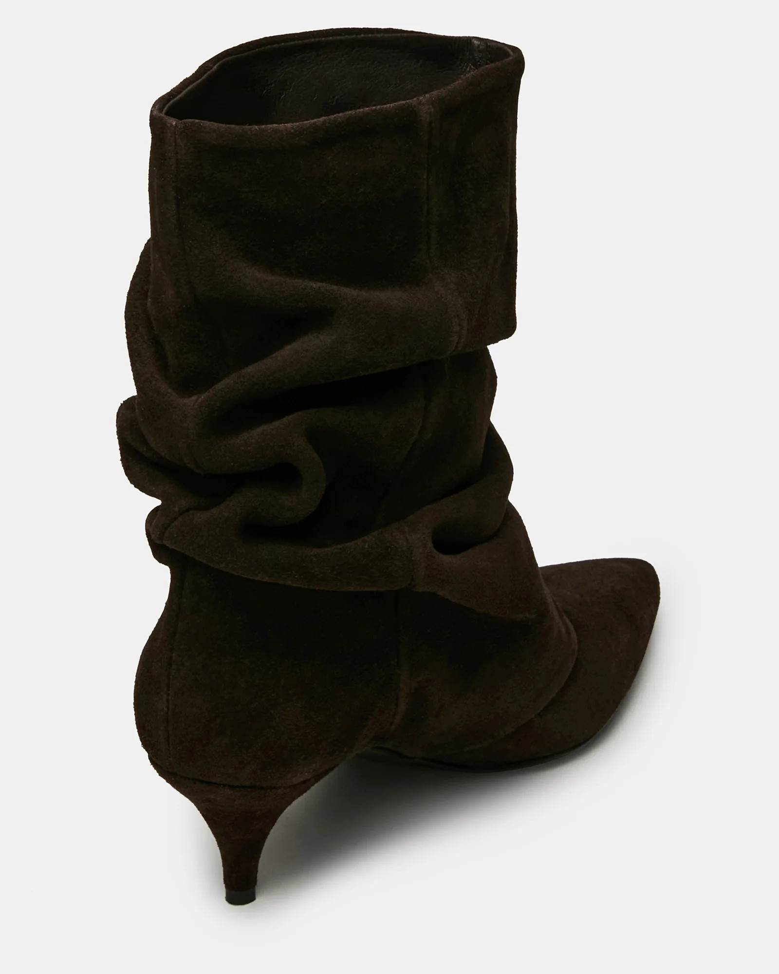 LEXEN Brown Suede Pointed-Toe Fold-Over Scrunched Women's Ankle Boot | Steve Madden (US)