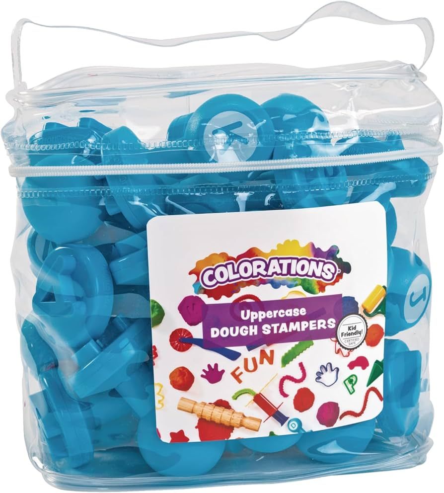 Colorations Alphabet Dough Stampers Set, Uppercase Letters – Set of 26 Letter Stamps, Fun ABC L... | Amazon (US)