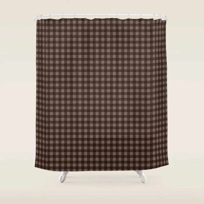 Gingham Plaid Pattern - Earthy Brown Shower Curtain | Society6
