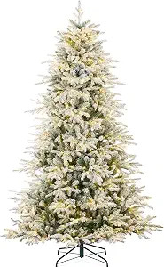 Best Choice Products Full Flocked Aspen Christmas Tree, 9ft Pre-lit Realistic Noble Fir w/ 1,200 ... | Amazon (US)