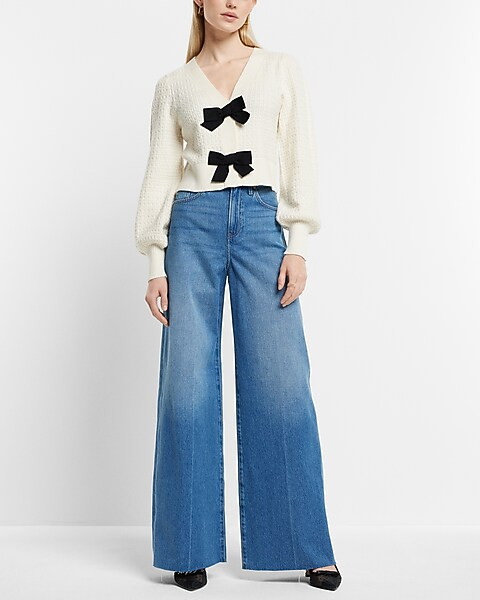 V-neck Bow Cardigan | Express