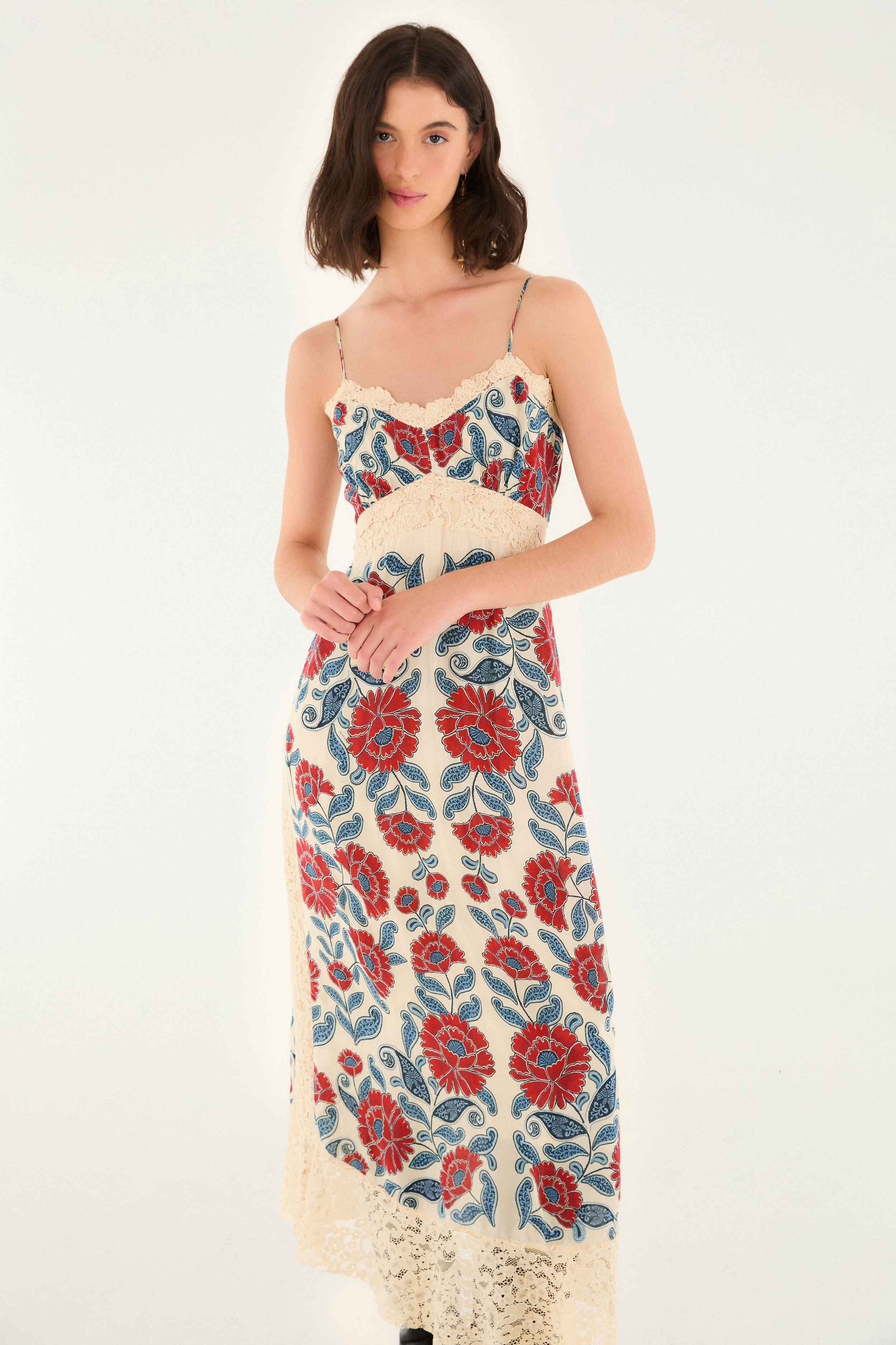 Sand Francesca Midi Dress, FRANCESCA SAND / XXS | FarmRio (US)