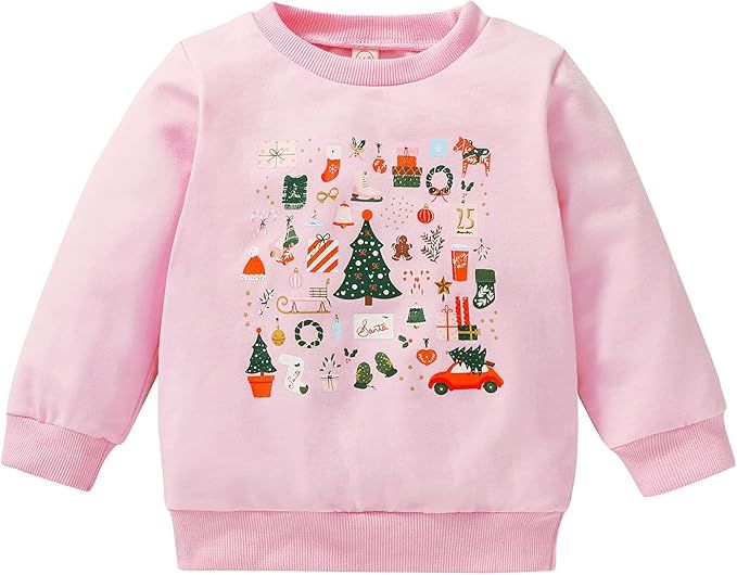 Toddler Baby Boy Girl Sweatshirt Christmas Doodles Clothes Pullover Sweater Turkey Tops Fall Wint... | Amazon (US)