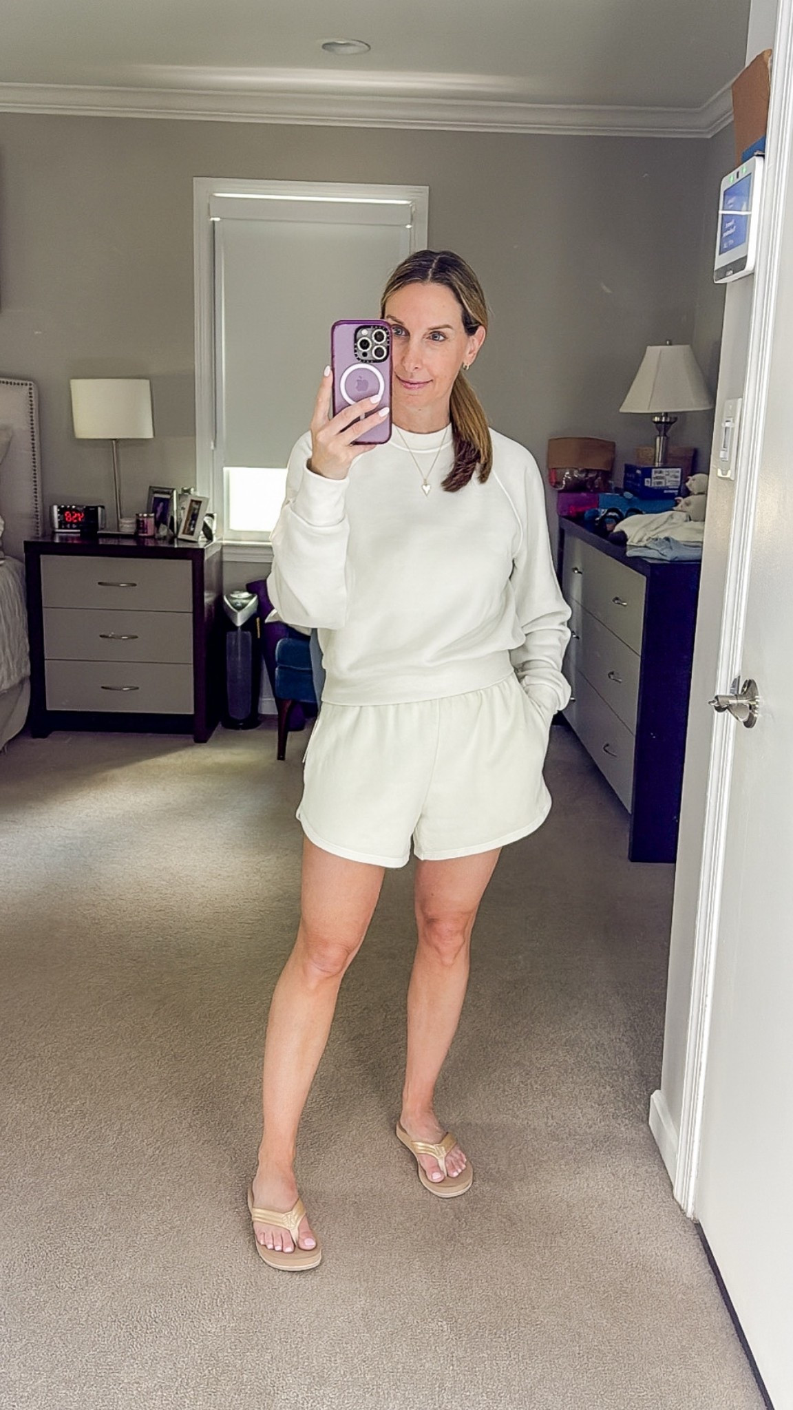 Beyond yoga faded shorts and sweatshirt - wearing XS shorts, small top

#LTKOver40 #LTKPetite