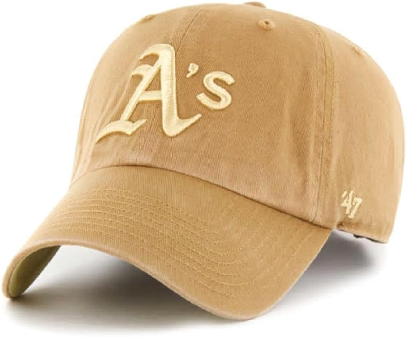 47 Oakland Athletics Hat Mens Womens Ballpark Clean Up Adjustable Cap, Camel Brown | Amazon (US)