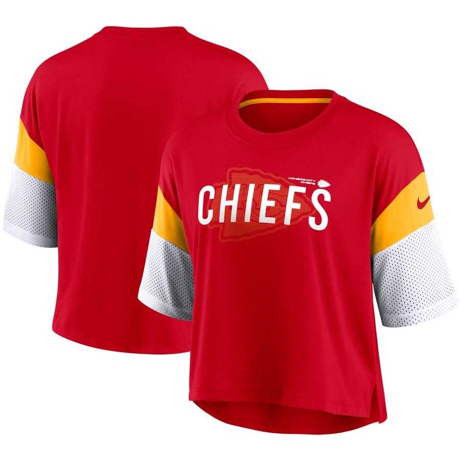 Kansas City Chiefs Nike Women's Nickname Tri-Blend Performance Crop Top – Red/White | Fanatics