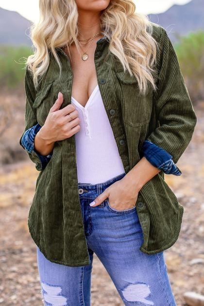 Louise Olive Corduroy Shacket | Shop Priceless