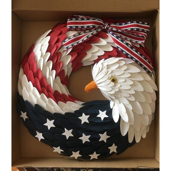 American Eagle Wreath Custom LogoCustom Handmade Wreath Red | Etsy | Etsy (US)