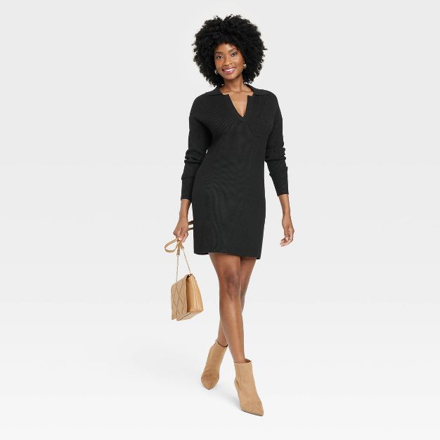 Women's Long Sleeve Polo Sweater Dress - A New Day™ | Target