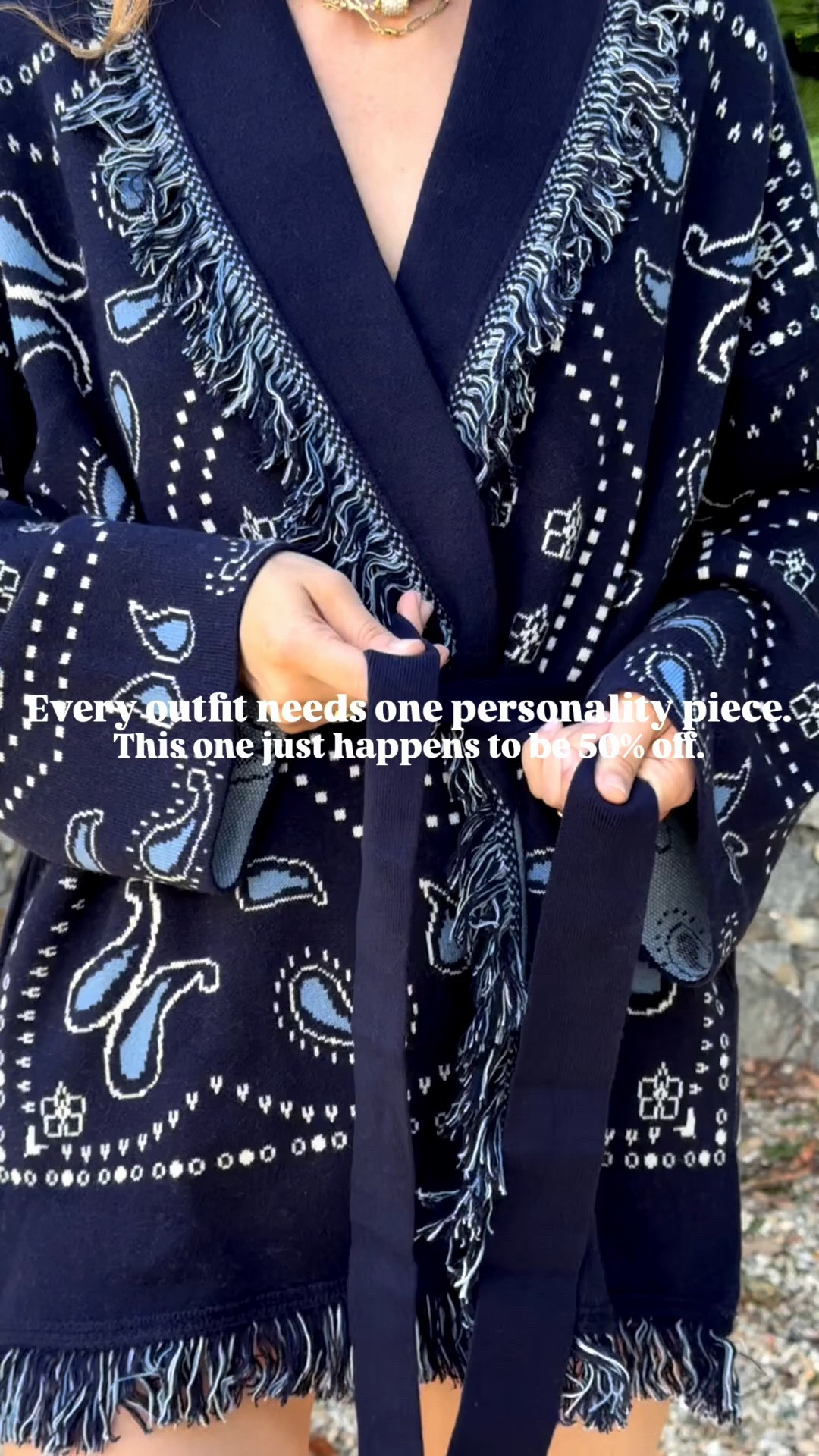50% off the bandana shawl cardigan!!