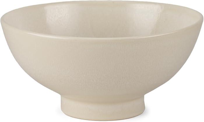 The Refined Dwelling Tyren Cream Glazed Ceramic Bowl, Decorative Modern Centerpiece for Dining Ta... | Amazon (US)