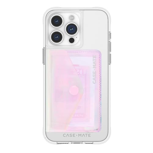 Case-Mate Soap Bubble Slim Magnetic Wallet/Card Holder for iPhone [Holds up to 5 Cards] Detachable Snap Closure Magnetic Phone Wallet for iPhone 17 Pro Max/16 Pro Max/15/14/13/12/Pixel 10 - Iridescent | Amazon (US)