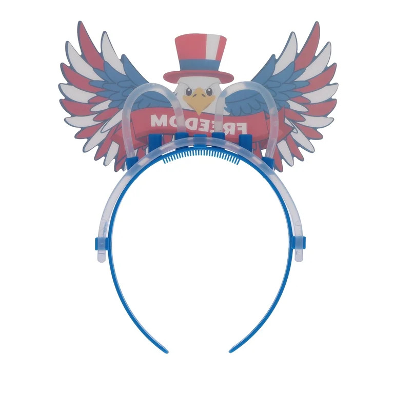 Patriotic Glow Eagle Headband, Unisex, Blue, 5.51 in x 10.51 in, Way To Celebrate | Walmart (US)