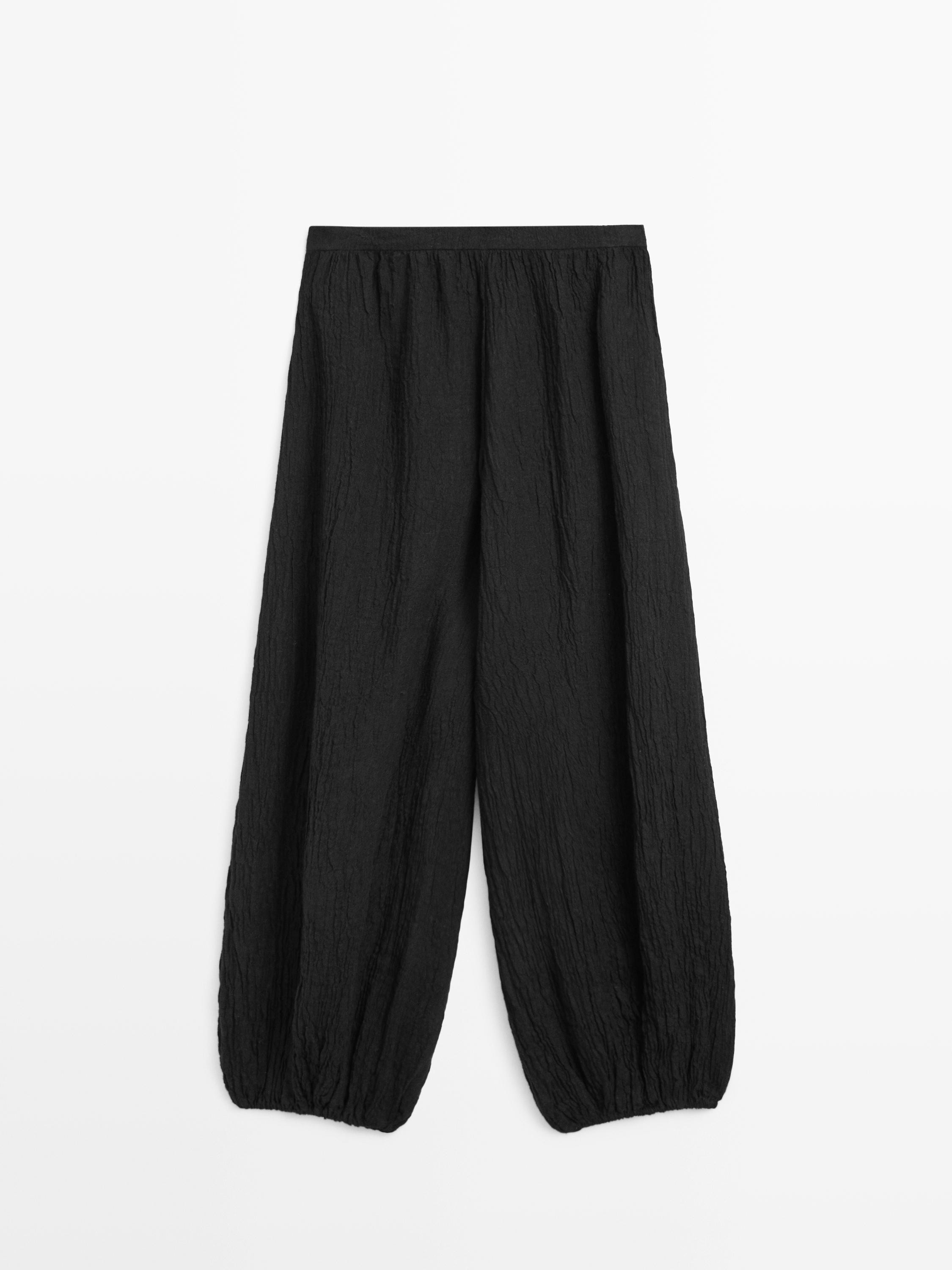 Linen sarouel trousers | Massimo Dutti UK