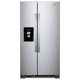 Whirlpool 25 cu. ft. Side by Side Refrigerator in Fingerprint Resistant Stainless Steel WRS325SDH... | The Home Depot