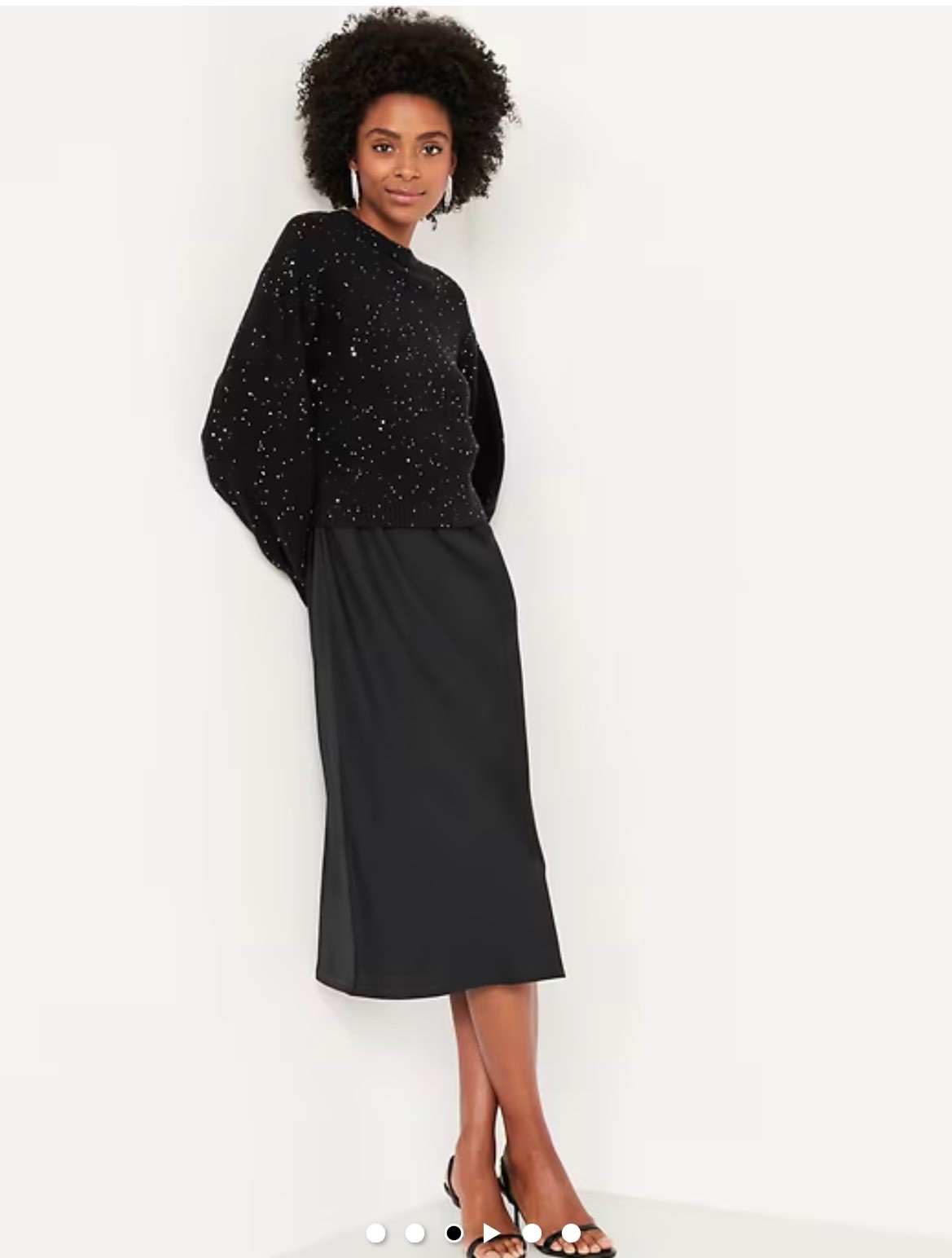 monochromatic black outfit with a pop of sequins for an elevated holiday party outfit.  

Sale alert! Sweater is on sale. 

#LTKHoliday #LTKSeasonal #LTKFindsUnder50