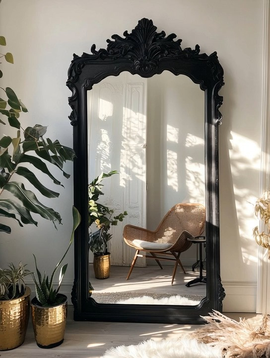 Got extra wall space or a blank white wall?
This Victorian-style black mirror—also known as the Influencer mirror—is the easiest way to turn empty space into a luxury décor moment. Simply lean it against the wall, add lush greenery in gold planters, and let the mirror do all the work.

The ornate Victorian design brings drama, while the modern black frame keeps it current and elevated. It reflects light, doubles your greenery visually, and instantly makes the space feel intentional, styled, and high-end—without adding furniture.

Perfect for modern luxury homes, high-rise apartments, content-creator spaces, and designer-inspired interiors. One mirror. One corner. Maximum impact.

This is how you decorate when you want effortless glamour.

#InfluencerMirror #VictorianMirror #StatementMirror #LuxuryHomeDecor #ModernLuxuryInteriors #BlackMirror #GoldPlanters #HomeDecorInspo #HighRiseDecor #DesignerInspiredHome #MinimalDecorMaximumImpact #MirrorStyling #LuxuryLiving #ShopTheLook 

 #LTKHome