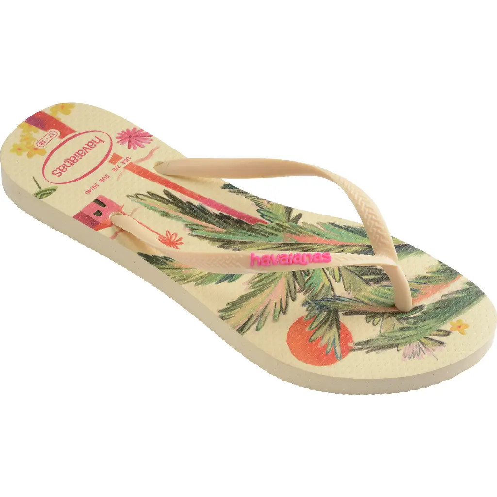 Havaianas Slim Summer Bliss Flip Flop in Buttercream at Nordstrom, Size 41 | Nordstrom