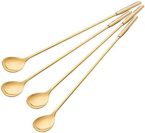 Buyer Star 4-piece gold Long Handle Bar Spoons 12-Inch Stainless Steel Cocktail Stirring Spoons M... | Amazon (US)