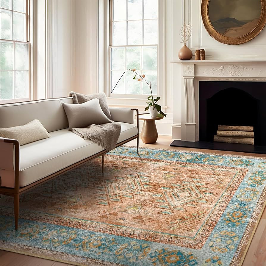 Ashler Boho Rug, 5x7 Area Rugs, Vintage Rugs, Large Area Rug, Rugs for Living Room, Bedroom, Kitc... | Amazon (US)