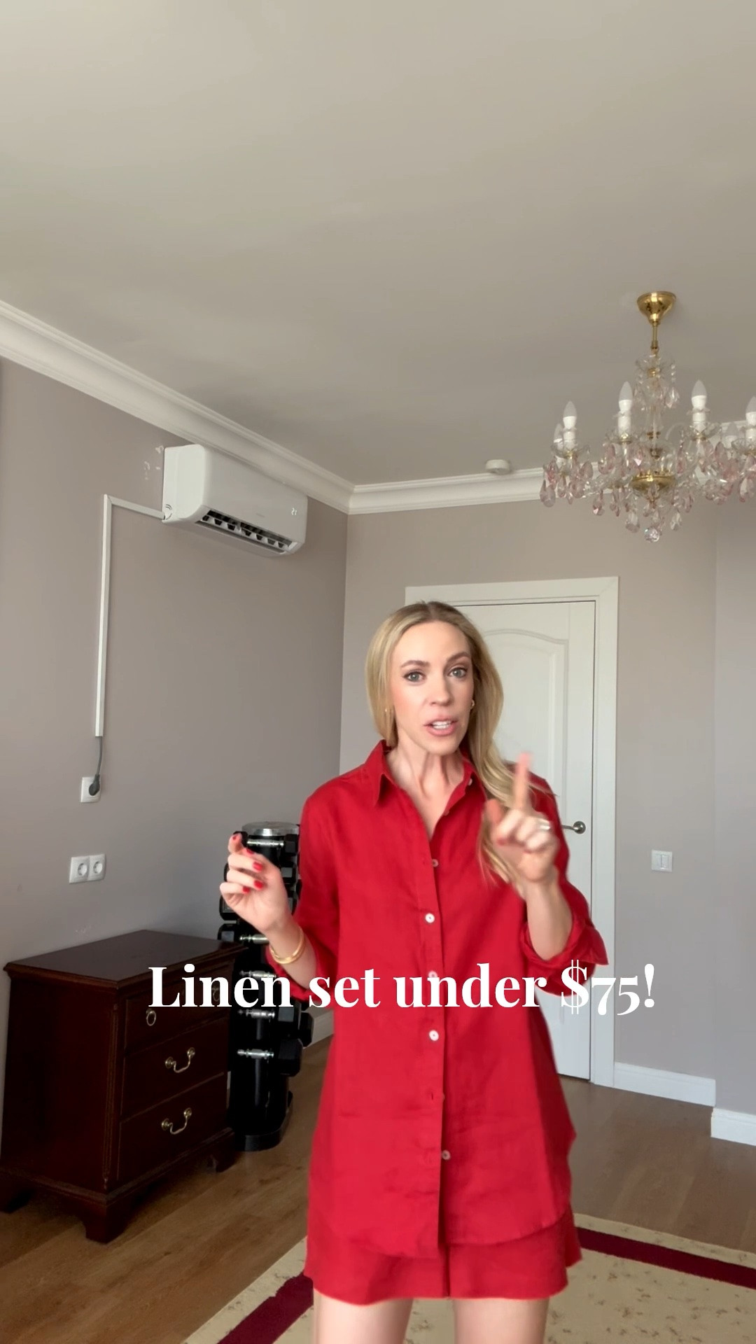 This linen set is so chic for summer and under $75! Wear this to any summer event: beach vacation, cookout, drinks on the patio, etc! Wearing S in the shirt and XS in the shorts

#LTKSeasonal #LTKTravel #LTKOver40