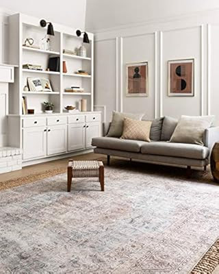 Loloi Loren Collection Vintage Printed Persian Area Rug 5'-0" x 7'-6" Silver/Slate | Amazon (US)