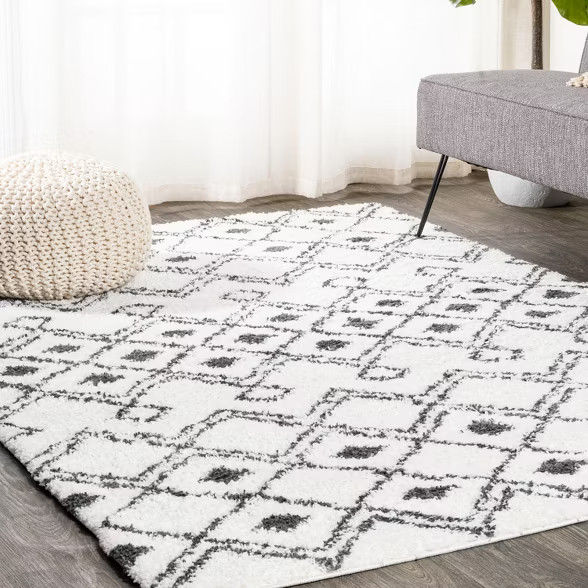Caimari Moroccan Diamond Shag Area Rug  - JONATHAN Y | Target