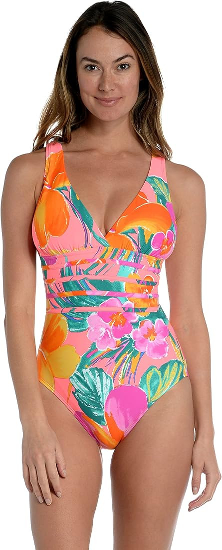 La Blanca Women's Multi Strap Cross Back One Piece Swimsuit | Amazon (US)