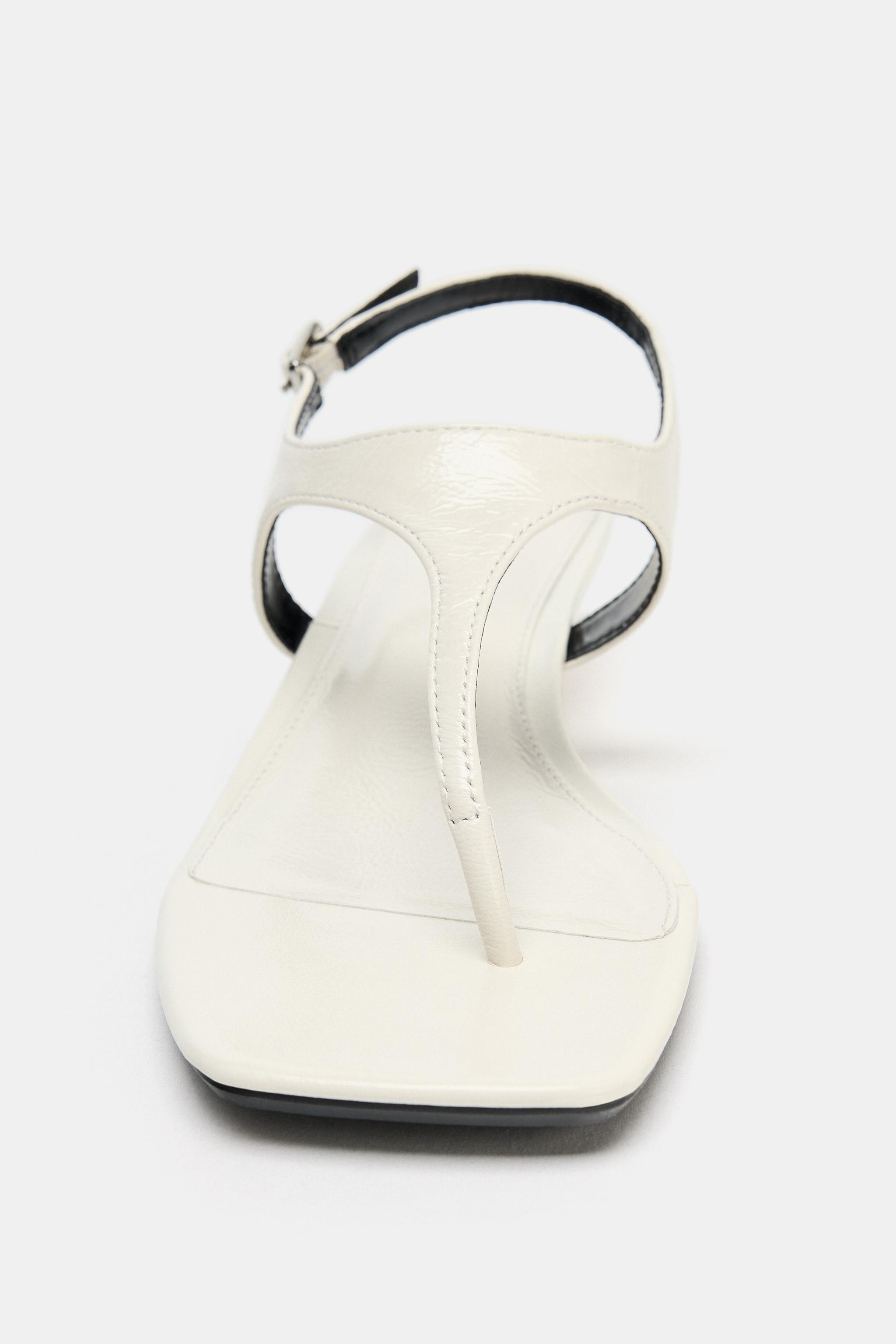 LEATHER BUCKLE STRAP SANDALS | Zara US