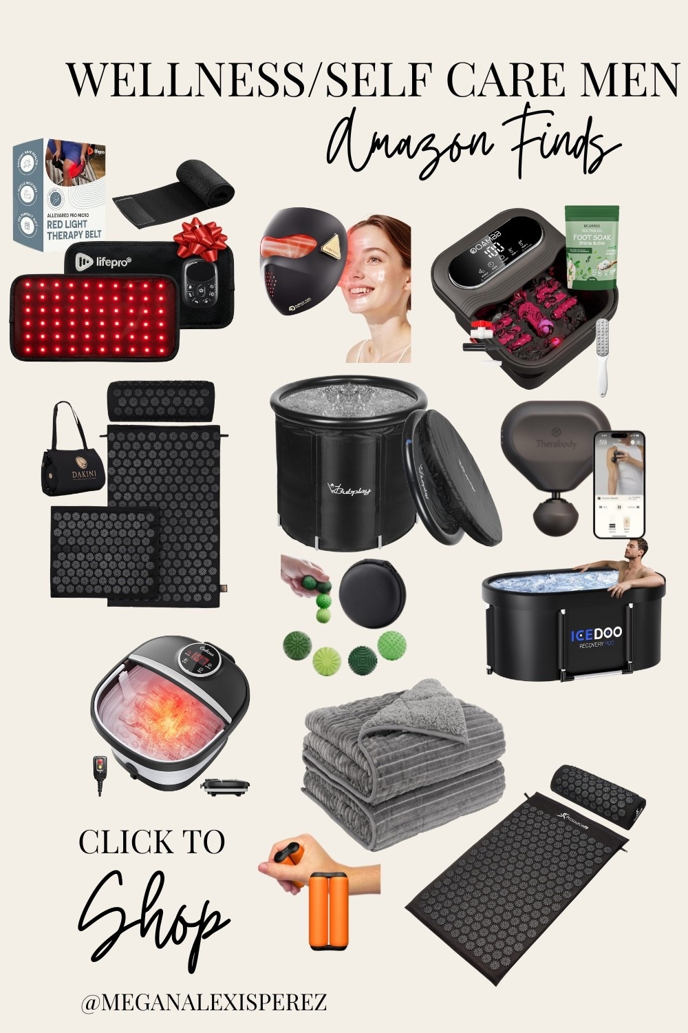 Wellness + self-care gifts for men 🧖‍♂️✨
Foot spas, red light therapy, cold plunge tubs, massage tools, acupressure mats, and cozy recovery essentials.
Perfect for any guy who loves health, fitness, recovery, or just relaxing at home.
Tap to shop all the Amazon finds!
#LTKGiftGuide #LTKHoliday #AmazonFinds #MensWellness 

#LTKHoliday #LTKMens #LTKGiftGuide