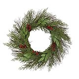 Nearly Natural 20in. Cedar and Ruscus with Berries Artificial Wreath | Amazon (US)