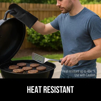 BPA-Free Soft Silicone Oven Mitts, Heat Resistant and Waterproof Cooking Safety Gloves | Wayfair North America