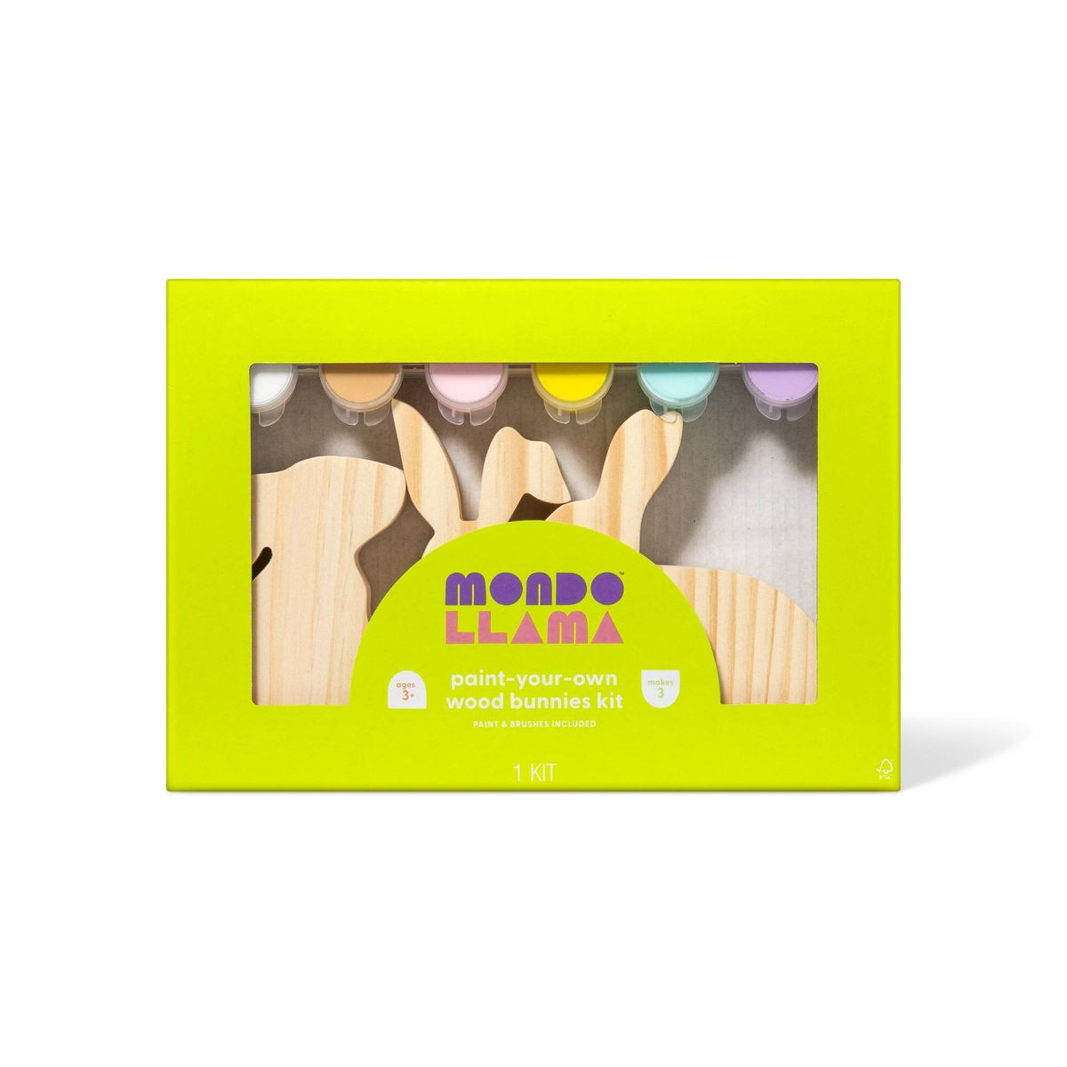 3pk Paint-Your-Own Easter Bunnies Wood Kit - Mondo Llama™ | Target