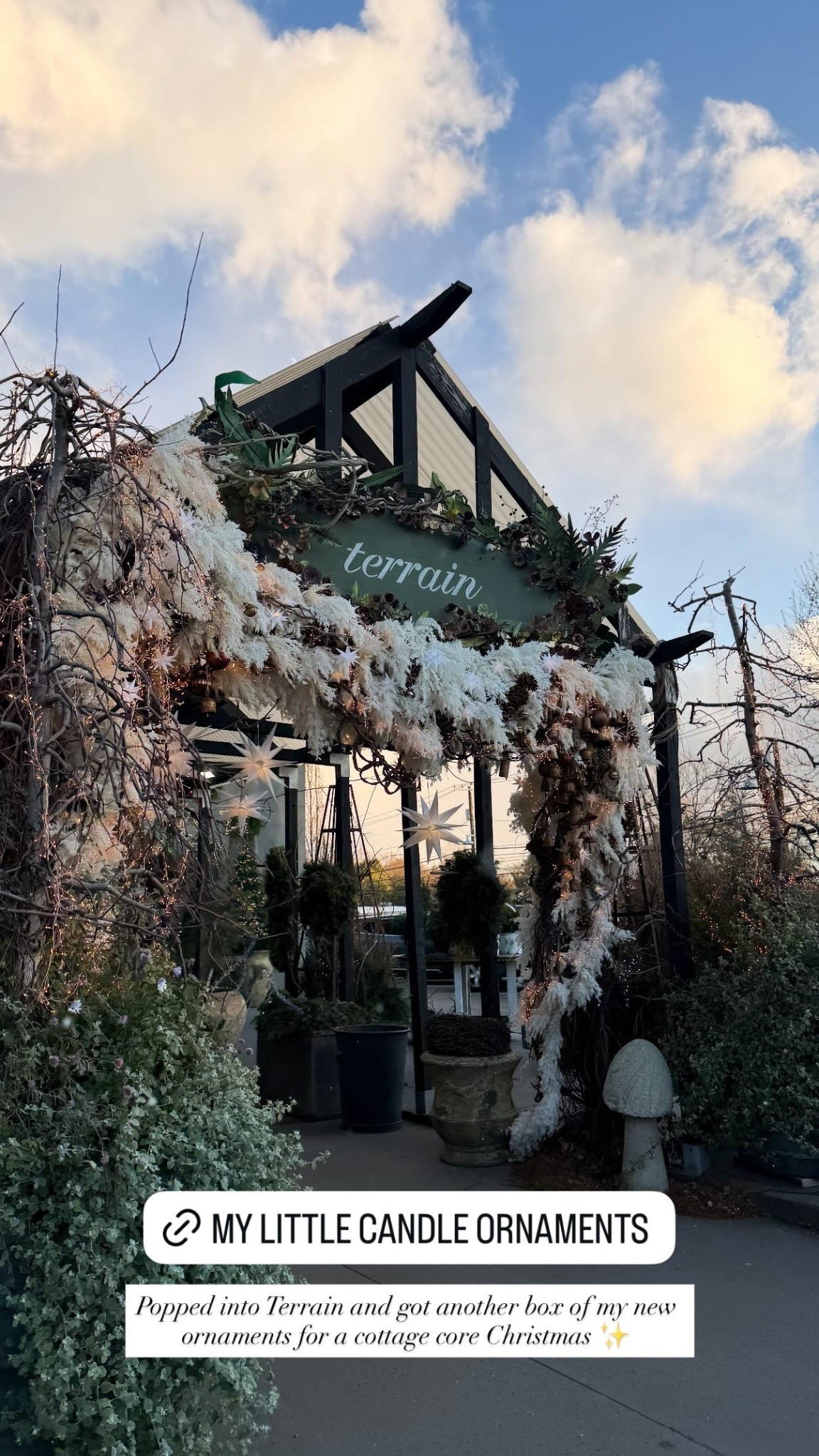 Popped into Terrain and got another box of my new ornaments for a cottage core Christmas ✨