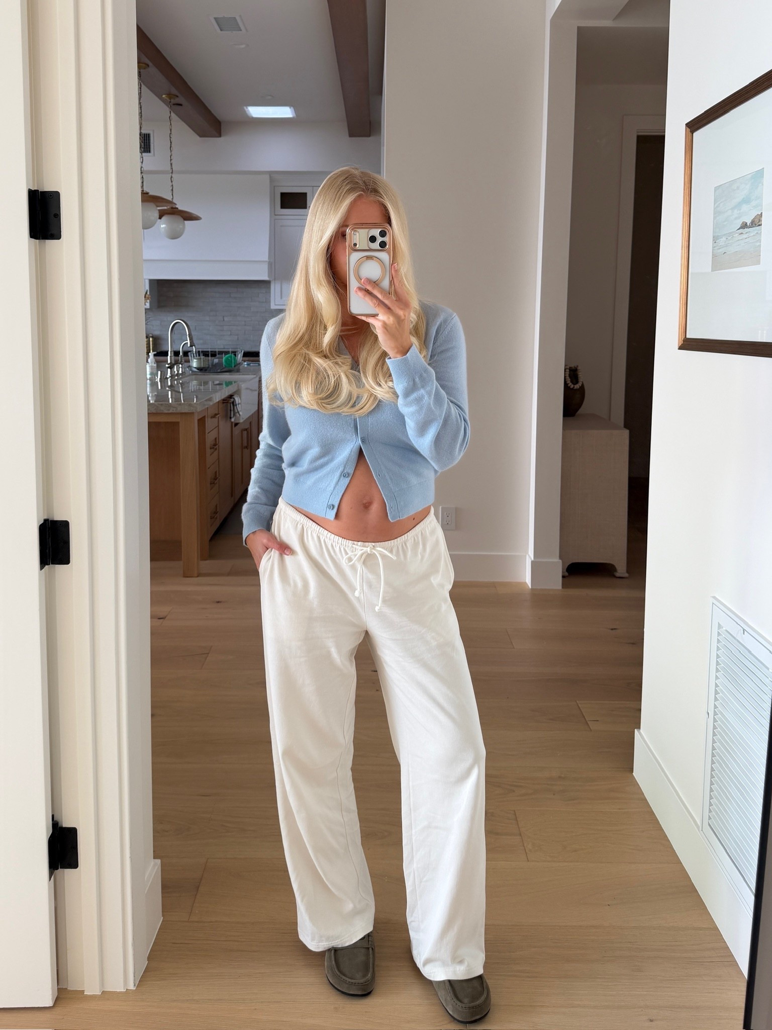 Wearing a medium in cardi (dew blue - sized up for pregnancy), small in pant (light birch), shoes run tts! #kathleenpost

Spring transition outfit, errands outfit, school drop off, school pick up, lunch look, casual lunch date, casual chic outfit, bump friendly, maternity look

#LTKBump #LTKootd #LTKSeasonal