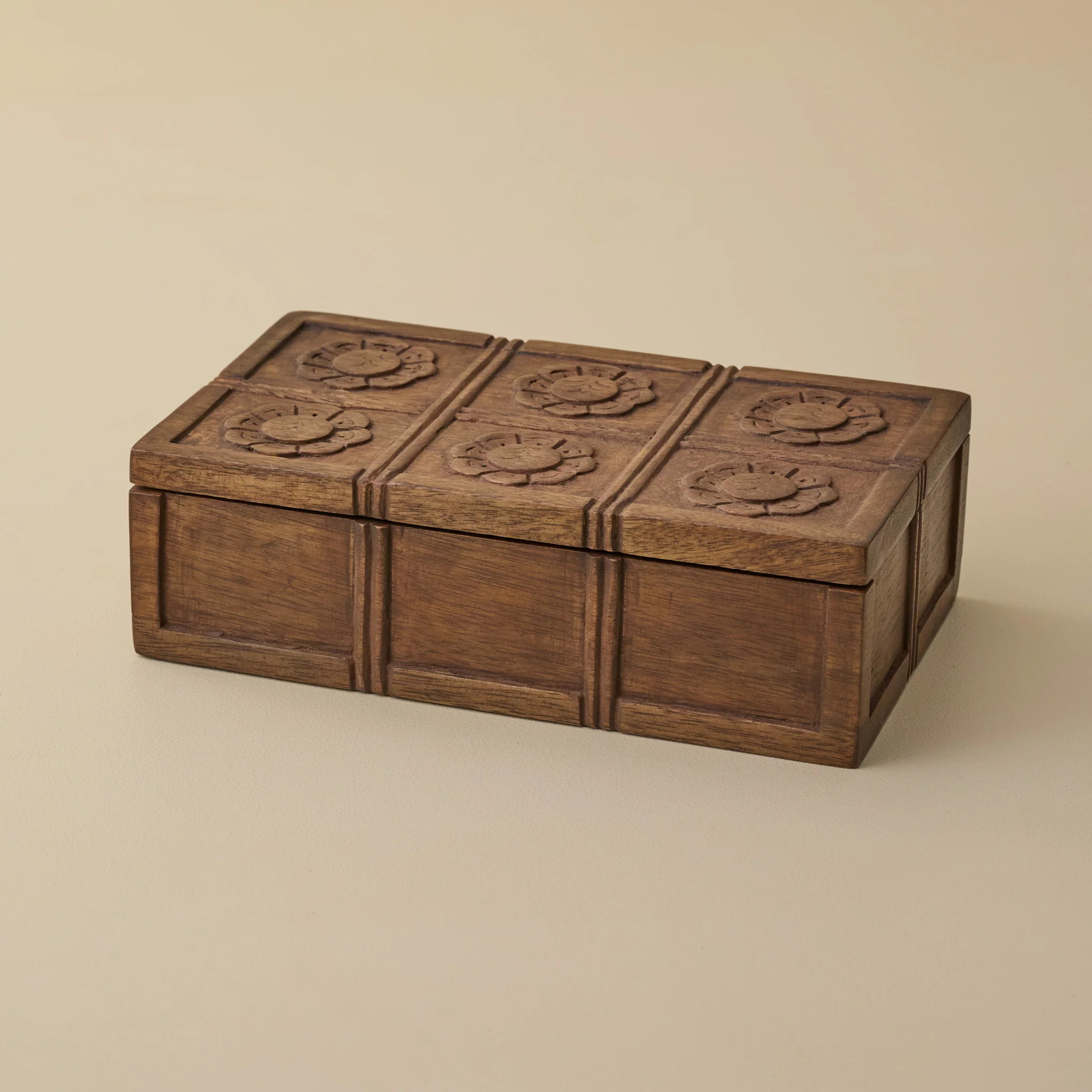 Trina Carved Wood Box | Magnolia