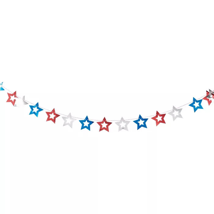 Metallic Stars Garland Red White Blue - Sun Squad™ | Target