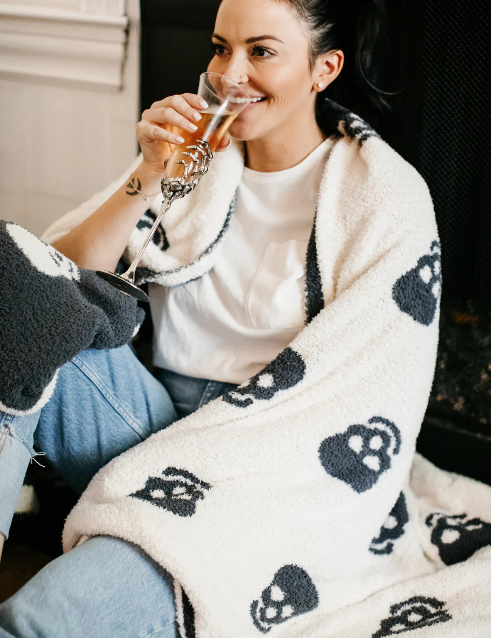 TSC X Tia Booth : Skulls Buttery Blanket | The Styled Collection