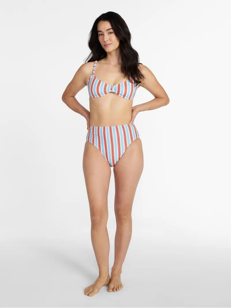 Time and Tru Women's and Women's Plus Knot Front Bralette Bikini Top, Sizes XS-3X | Walmart (US)