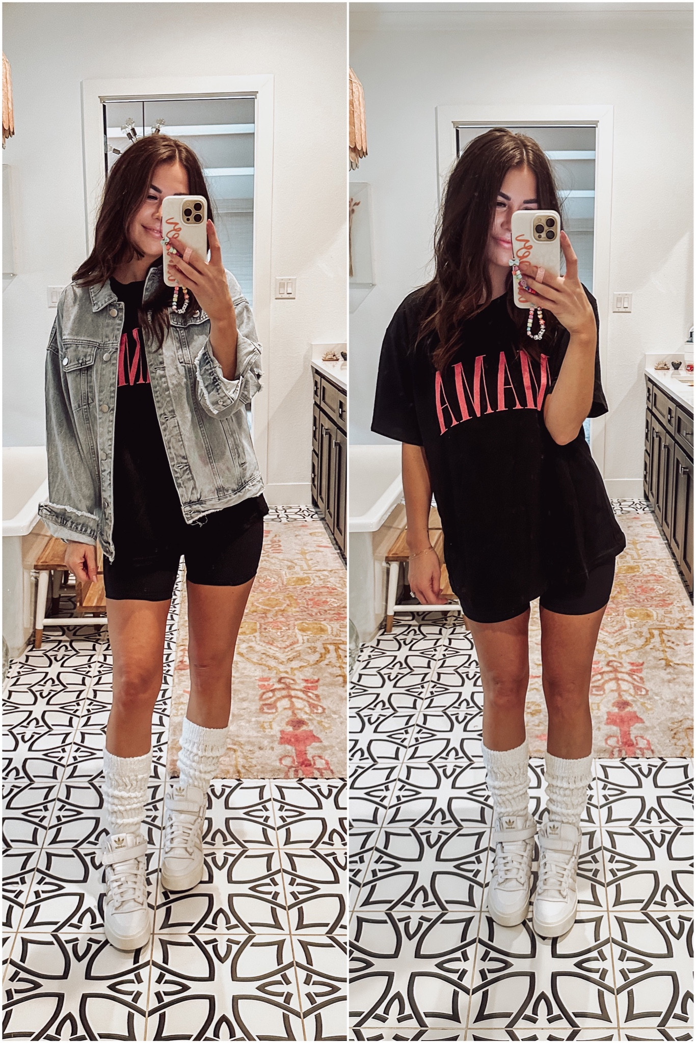 my summer outfit staple! nike shorts and an oversized shirt!! throw on a denim jacket to complete the look  

#LTKstyletip #LTKunder50 #LTKfamily