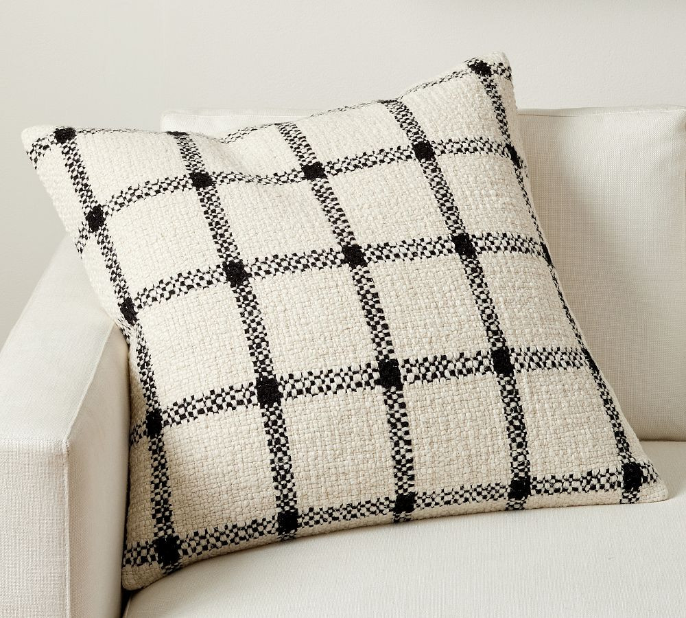 Ashlynn Windowpane Plaid Pillow | Pottery Barn (US)